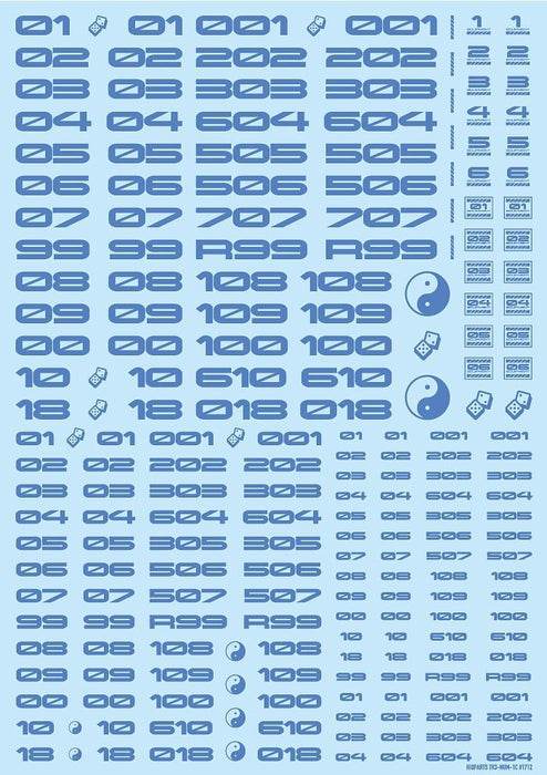 HiQ Parts TR Decal 3 Number Blue (1 Sheet)