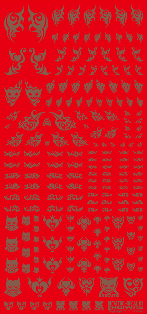 HiQ Parts Tattoo Decal 01 "Heart" Clear Black (1 Sheet)