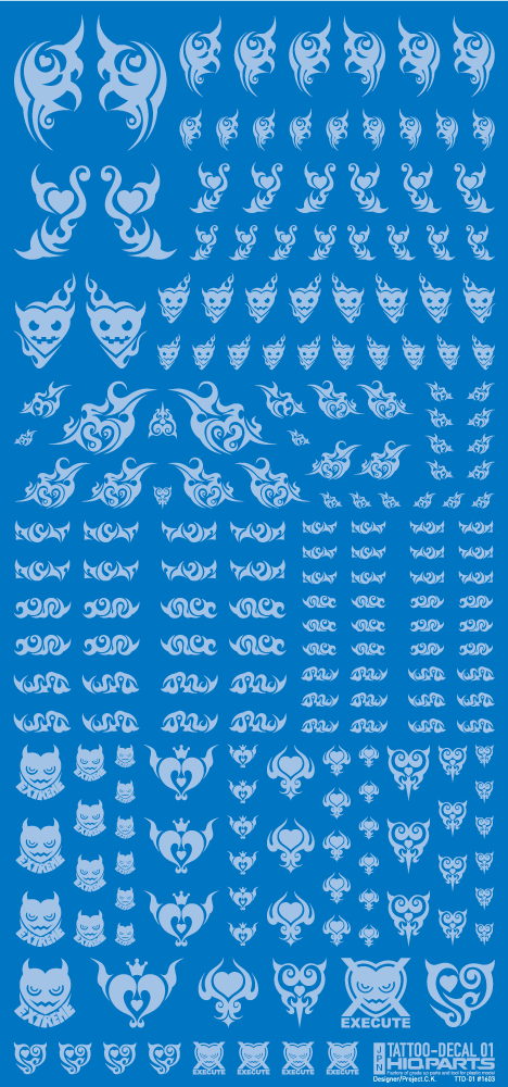 HiQ Parts Tattoo Decal 01 "Heart" Clear White (1 Sheet)