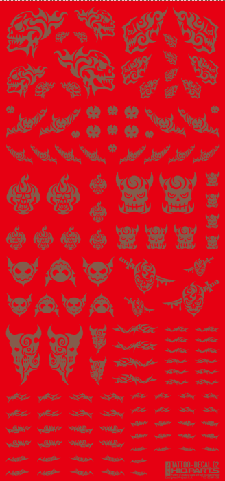 HiQ Parts Tattoo Decal 02 "Skull" Clear Black (1 Sheet)
