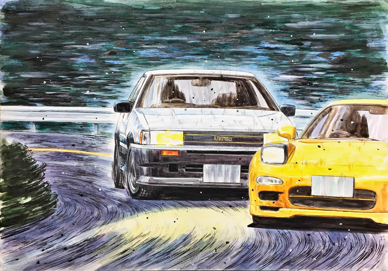 Initial D 1/24 Toyota AE86 Levin Akiyama Wataru