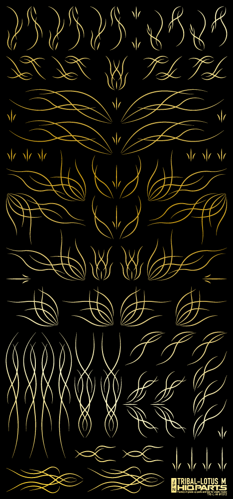 HiQ Parts Tribal Lotus Decal M Gold (1 Sheet)
