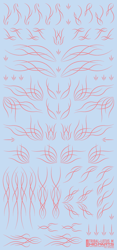 HiQ Parts Tribal Lotus Decal M Pastel Pink (1 Sheet)