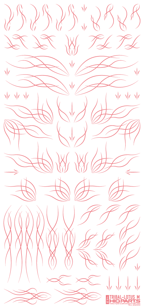 HiQ Parts Tribal Lotus Decal M Pastel Pink (1 Sheet)