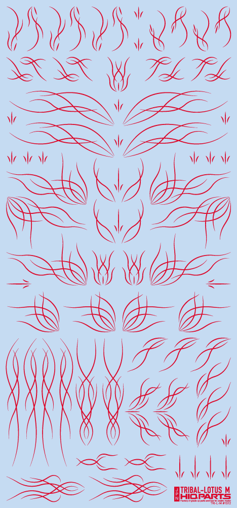 HiQ Parts Tribal Lotus Decal M Red (1 Sheet)