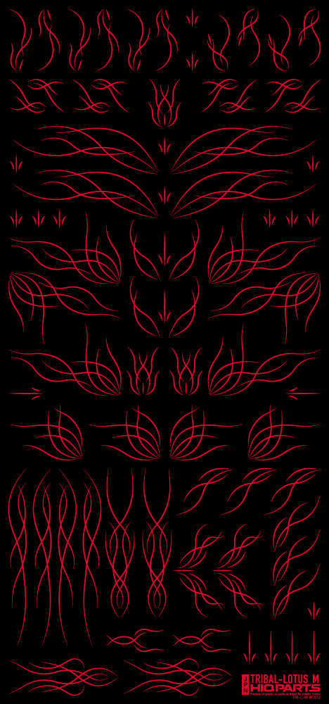 HiQ Parts Tribal Lotus Decal M Red (1 Sheet)