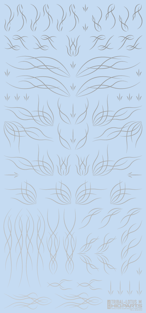 HiQ Parts Tribal Lotus Decal M Silver (1 Sheet)