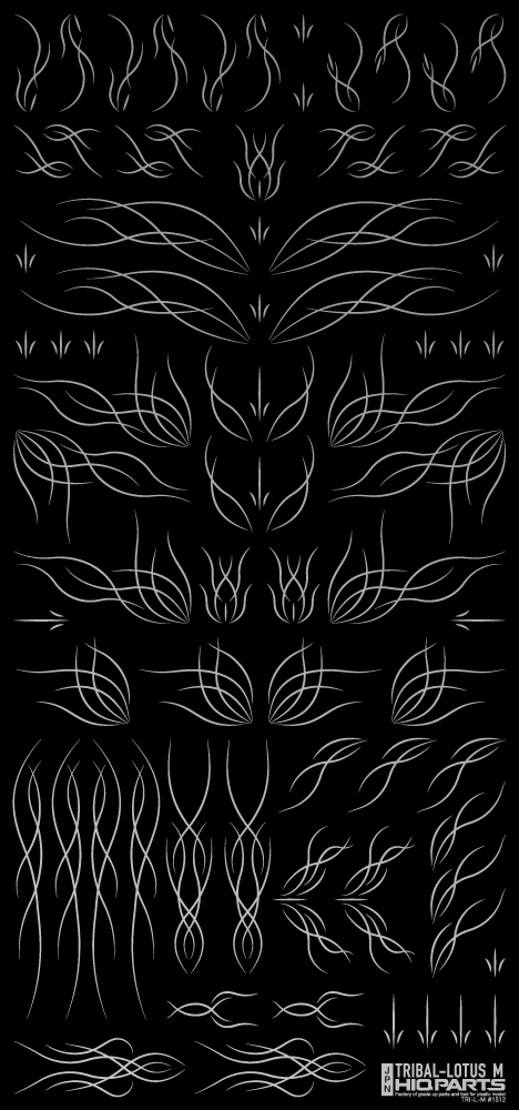 HiQ Parts Tribal Lotus Decal M Silver (1 Sheet)