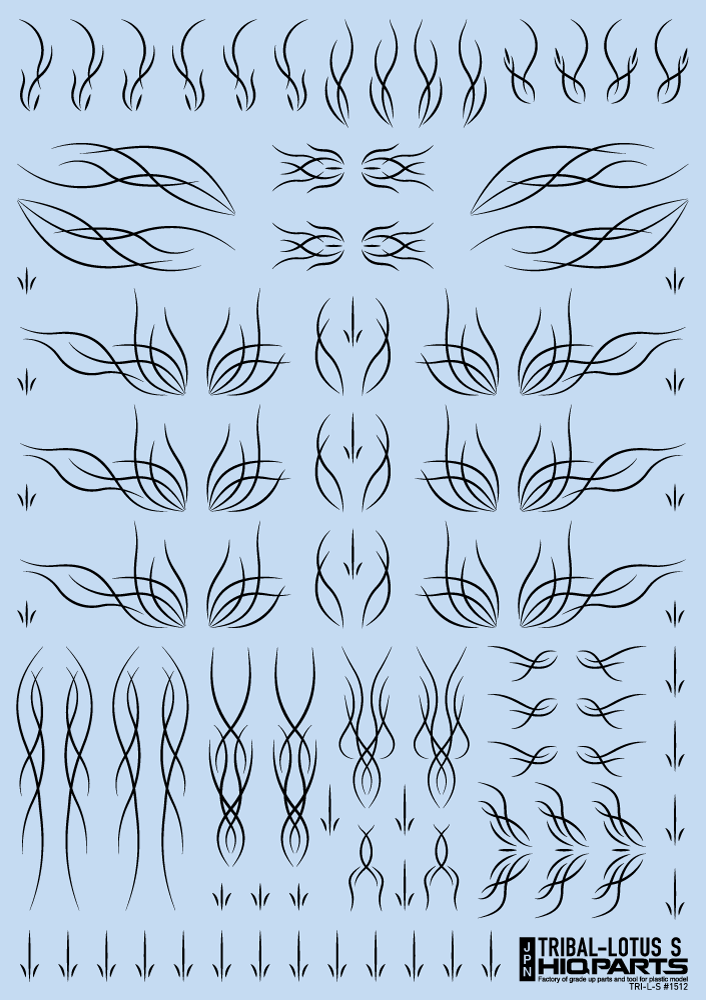 HiQ Parts Tribal Lotus Decal S Black (1 Sheet)