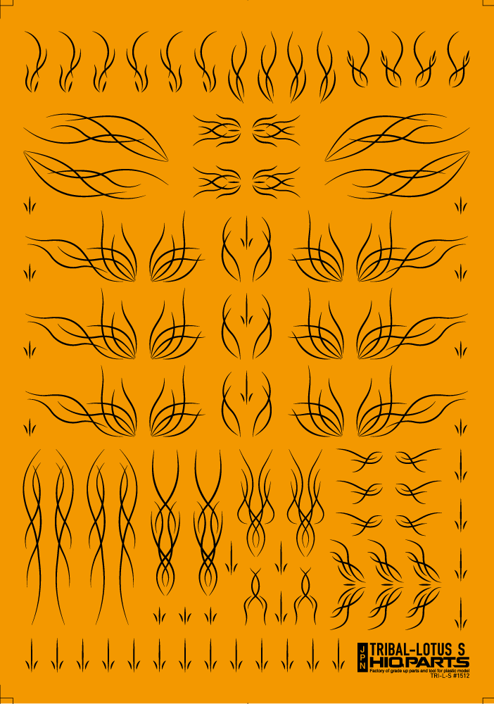 HiQ Parts Tribal Lotus Decal S Black (1 Sheet)