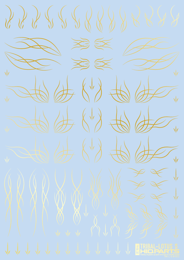 HiQ Parts Tribal Lotus Decal S Gold (1 Sheet)