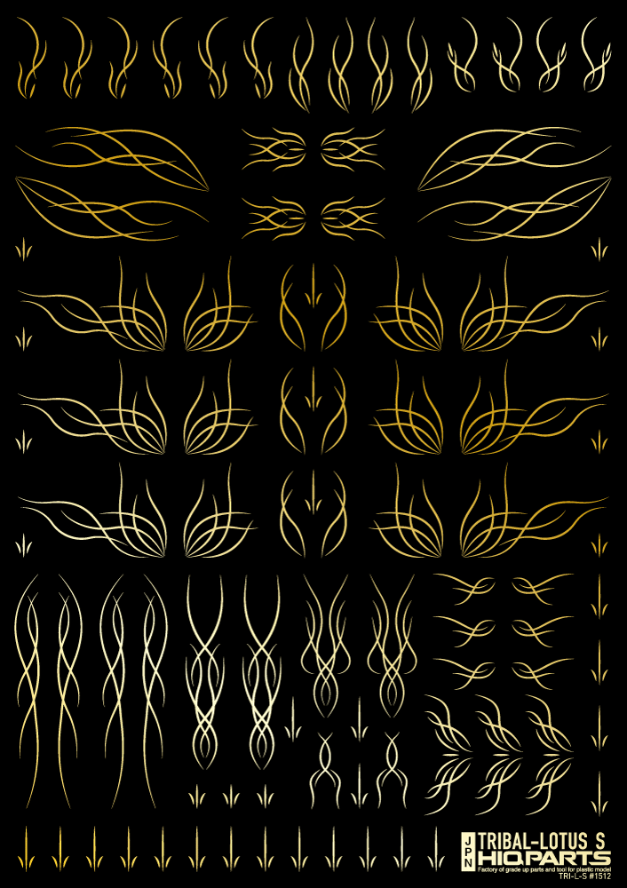 HiQ Parts Tribal Lotus Decal S Gold (1 Sheet)