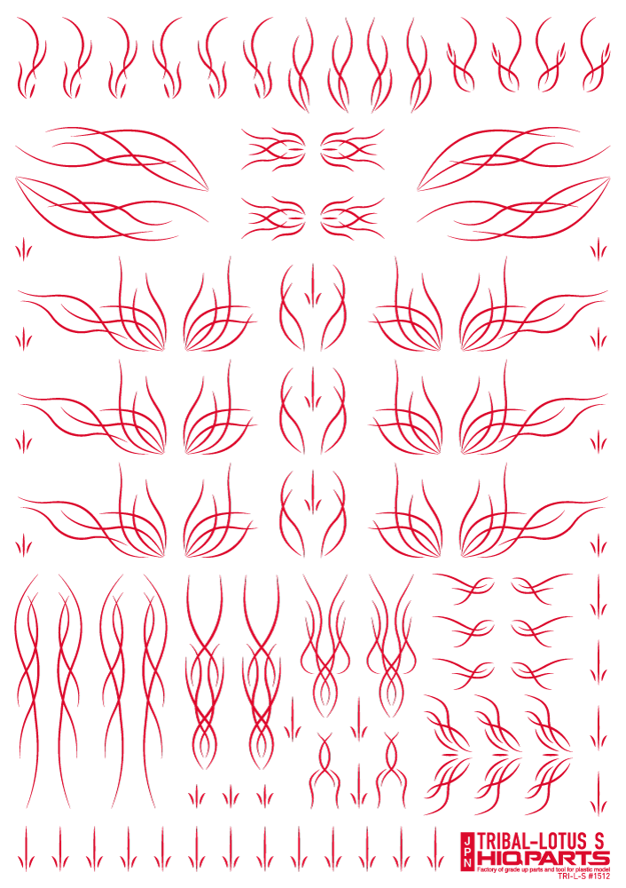 HiQ Parts Tribal Lotus Decal S Red (1 Sheet)