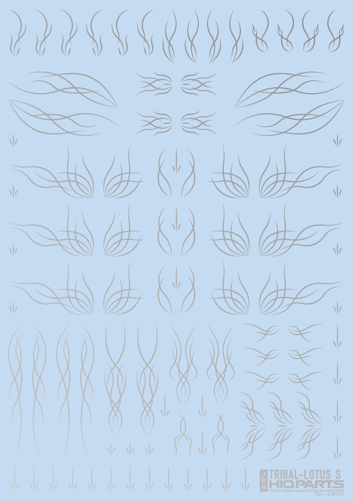 HiQ Parts Tribal Lotus Decal S Silver (1 Sheet)