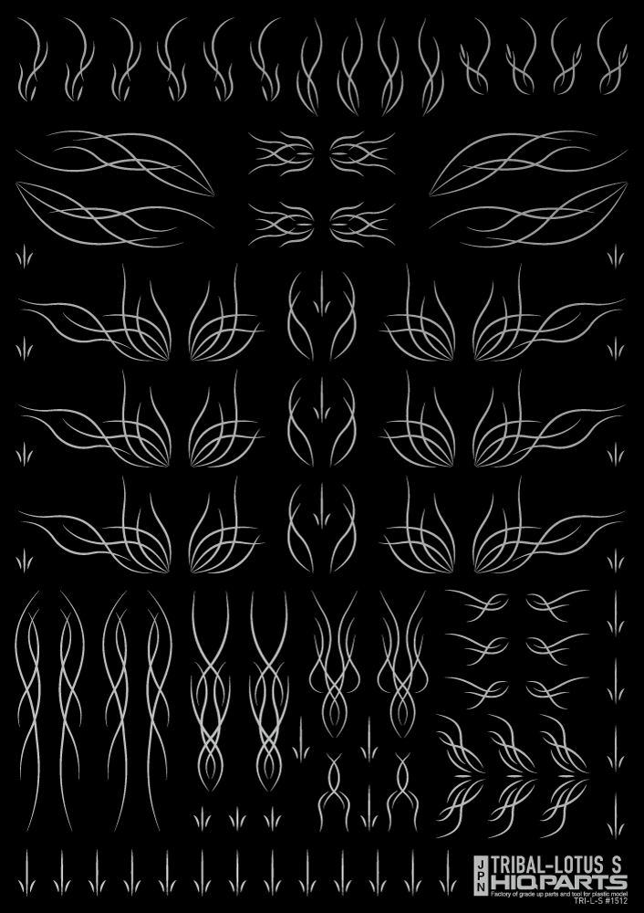 HiQ Parts Tribal Lotus Decal S Silver (1 Sheet)