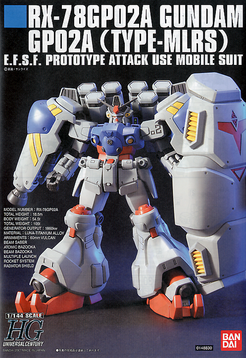 High Grade (HG) HGUC 1/144 RX-78GP02A Gundam GP02A (Type-MLRS)