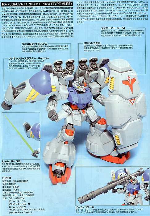 High Grade (HG) HGUC 1/144 RX-78GP02A Gundam GP02A (Type-MLRS)