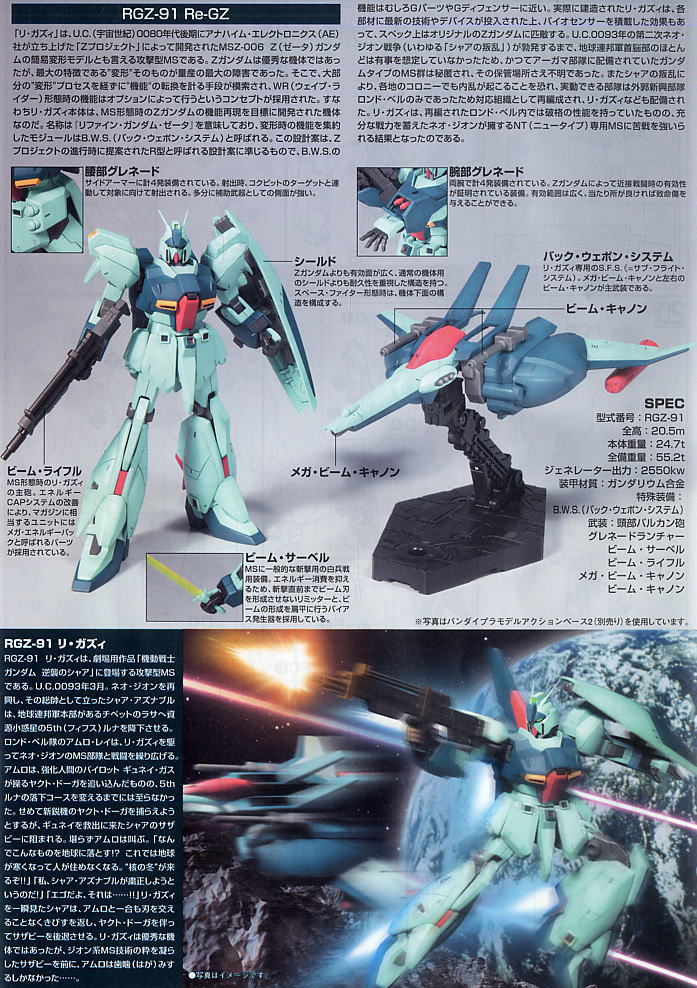 HGUC RGZ-91 Re-GZ (High Grade Char's Counterattack 1/144)