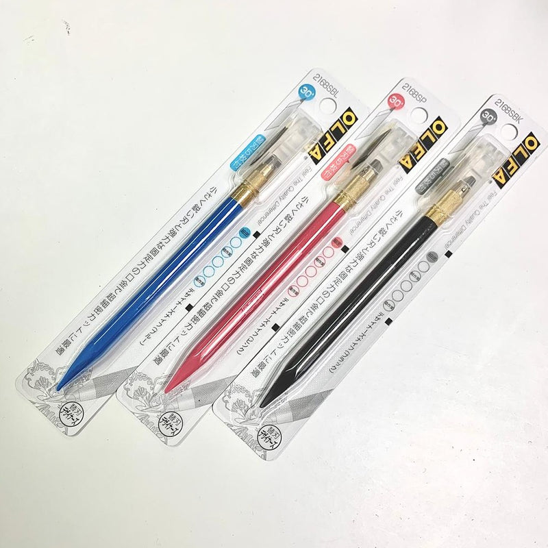 OLFA Designer Graphics Art Knife with 5 Blades (216BS) - Yellow/Blue/Pink/Black