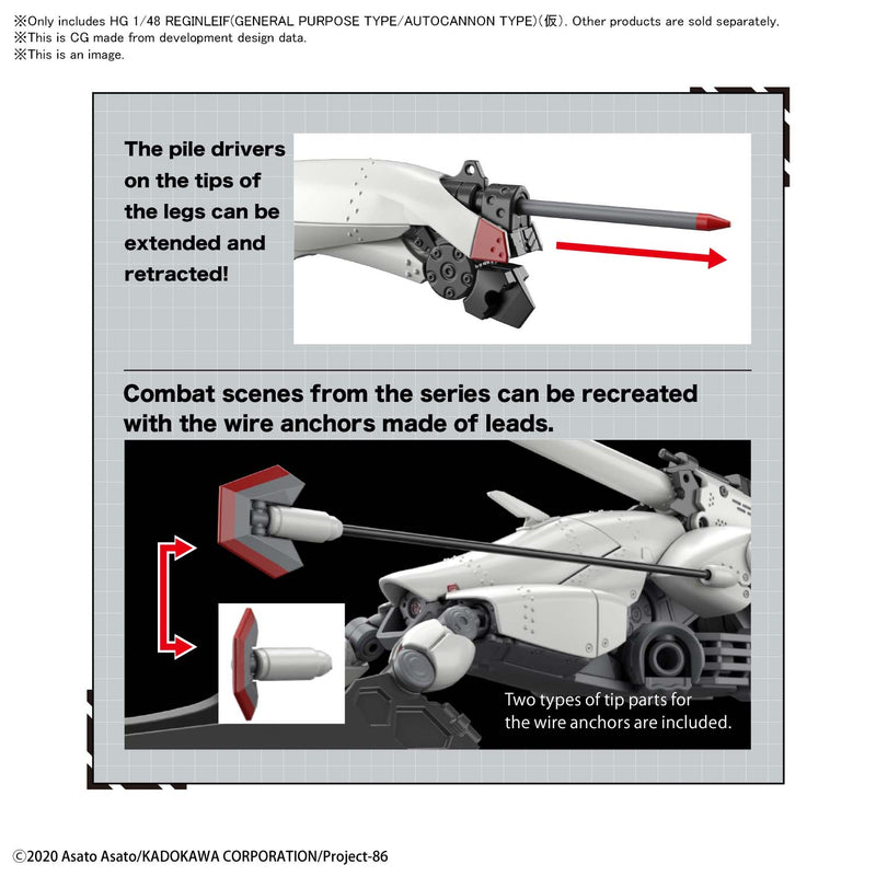 High Grade (HG) 86 Eighty-Six 1/48 Reginleif Raiden/Theo Use (General Purpose Type/Autocannon Type)