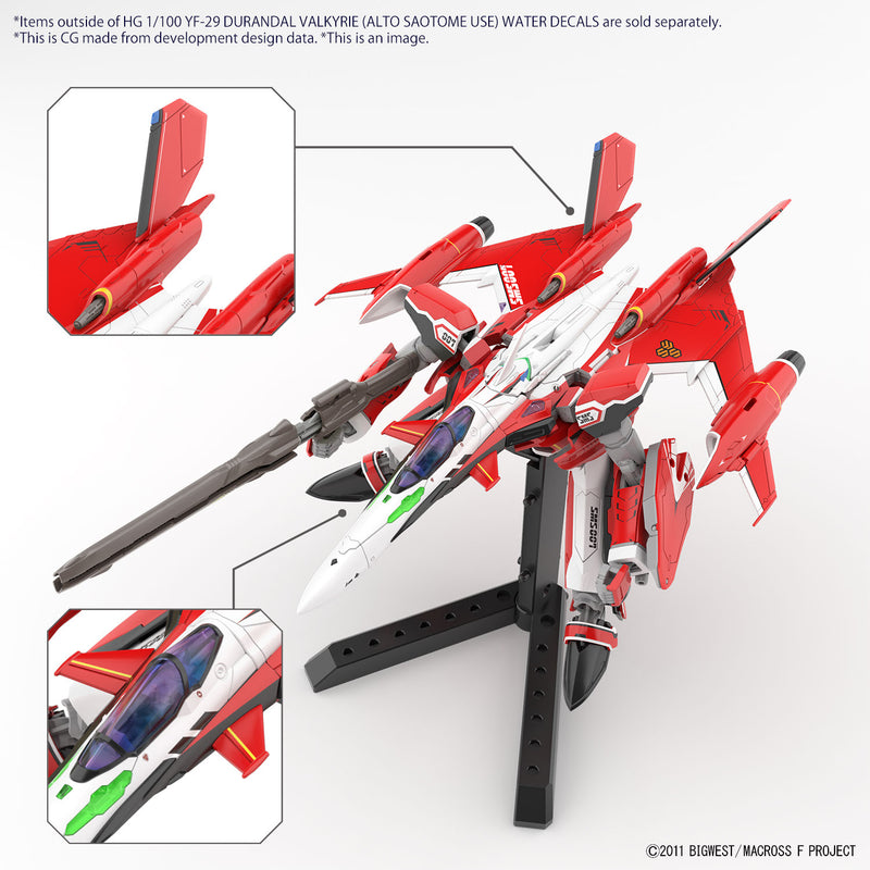 Waterslide Decals for High Grade (HG) Macross Frontier 1/100 YF-29 Durandal Valkyrie (Saotome Alto Ver)