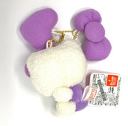 Hello Kitty Mini Mascot with purple heart and ribbon