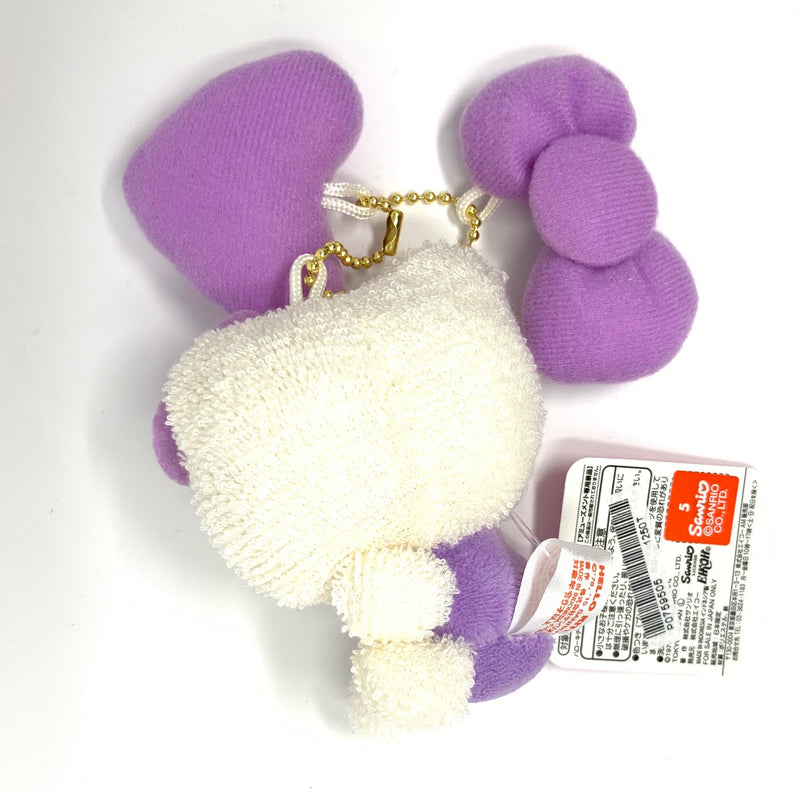 Hello Kitty Mini Mascot with purple heart and ribbon