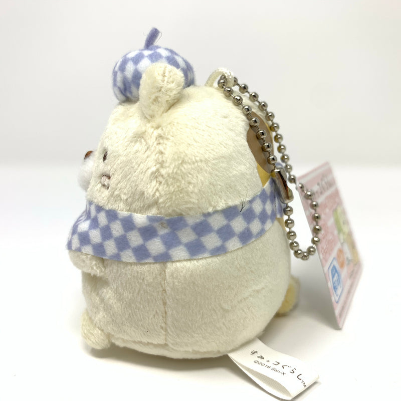 Sumikko Gurashi charm - Shirokuma with checkers scarf