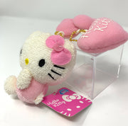 Hello Kitty Mini Mascot with pink heart and ribbon