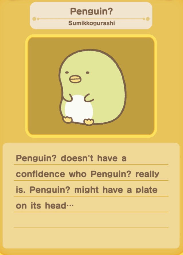 Sumikko Gurashi charm - Penguin (?) with checkers scarf