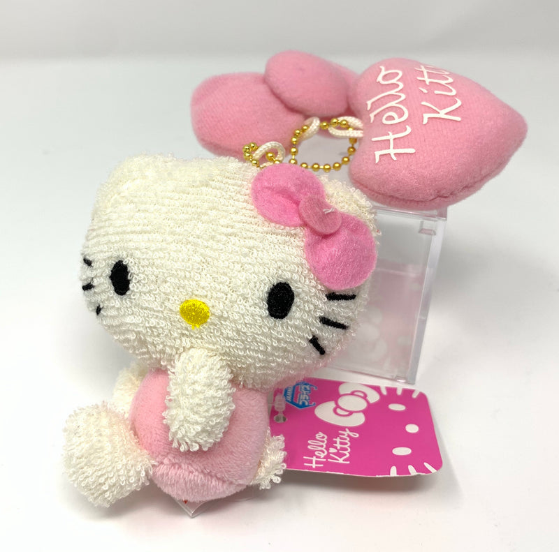 Hello Kitty Mini Mascot with pink heart and ribbon