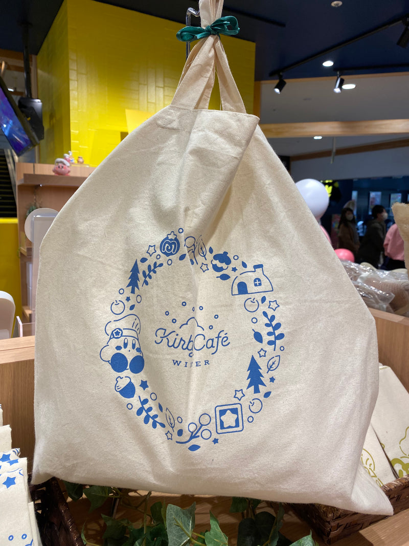 Kirby Cafe - Large cotton tote bag - Omurice/Winter